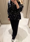 Premium Bluz Siyah Desenli