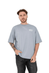 Back Big G Printed Gri Oversize T-shirt