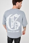 Back Big G Printed Gri Oversize T-shirt