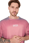 Effective Oil Wash Pink Oversize T-shirt