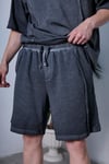 Oil Washed Reversible Antrasit Şort