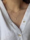 Çelik 2li Damla Taşlı  Kolye