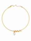 Çelik Damla Taşlı  Choker Kolye