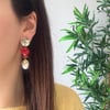 Çelik Murano Balık İnci Küpe