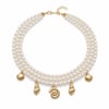 İncili Charmlı Choker Kolye