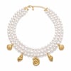 İncili Charmlı Choker Kolye