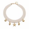 İncili Charmlı Choker Kolye