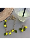 Murano Limon Yaprak Kolye Küpe Seti