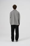 Oversize polo yaka sweatshirt Kazak Gri