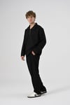 Oversize polo yaka sweatshirt Kazak Siyah