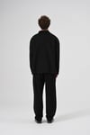 Oversize polo yaka sweatshirt Kazak Siyah