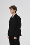 Oversize polo yaka sweatshirt Kazak Siyah