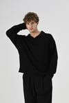 Polo Yaka Oversize Triko Kazak Siyah