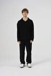 Polo Yaka Oversize Triko Kazak Siyah