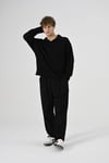 Polo Yaka Oversize Triko Kazak Siyah