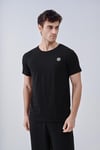 Tasarım Pamuk Baskılı Siyah T-shirt
