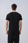 Tasarım Pamuk Baskılı Siyah T-shirt