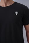 Tasarım Pamuk Baskılı Siyah T-shirt