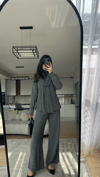 3 LÜ TRİKO GRİ ÖRME TAKIM