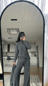 3 LÜ TRİKO GRİ ÖRME TAKIM