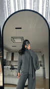 3 LÜ TRİKO GRİ ÖRME TAKIM