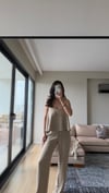 AÇIK HAKİ PREMİUM İPEK KUMAŞ İKİLİ TAKIM