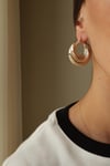 BEIGE HALKA KÜPE