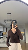 BOYDAN ÇIT ÇIT ACI KAHVE  BLUZ