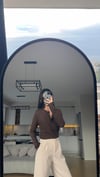 BOYDAN ÇIT ÇIT ACI KAHVE  BLUZ