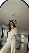 EKRU MODAL KUMAŞ EŞOFMAN TAKIMI