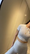GRİ ORJ MARKA MELANJ CROP PANTOLON İKİLİ TAKIM