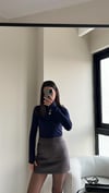 GRİ SÜET MİNİ ETEK