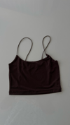 İP ASKILI ACI KAHVE  CROP TOP