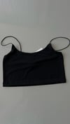 İP ASKILI SİYAH CROP TOP