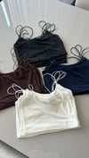 İP ASKILI SİYAH CROP TOP