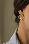 KARE MODEL ÇİFT İNCİLİ KÜPE