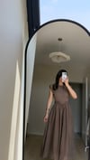 KEMERLİ ÇİFT TARASIM UZUN ELBİSE