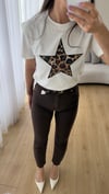 LEOPAR DETAYLI BEYAZ  BASIC TİŞÖRT