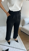 LİKRALI SİYAH  PALAZZO PANTOLON