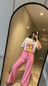 PEMBE TENSEL KUMAŞ QZ PANTOLON