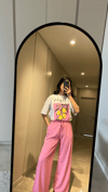 PEMBE TENSEL KUMAŞ QZ PANTOLON