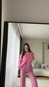 PUDRA PEMBESİ PANTOLON GÖMLEK MÜSLİN TAKIM