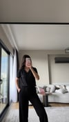 SİYAH MODAL KUMAŞ EŞOFMAN TAKIMI
