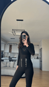 SİYAH TRANSPARAN KAYIK YAKA BODY
