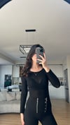 SİYAH TRANSPARAN KAYIK YAKA BODY