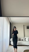 SİYAH UZUN TRİKO ELBİSE