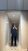 VATKALI LACİVERT OVERSİZED ASTARLI BLAZER CEKET