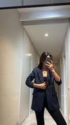 VATKALI LACİVERT OVERSİZED ASTARLI BLAZER CEKET