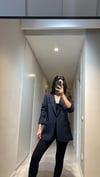 VATKALI LACİVERT OVERSİZED ASTARLI BLAZER CEKET