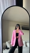VATKALI PEMBE OVERSİZED ASTARLI BLAZER CEKET